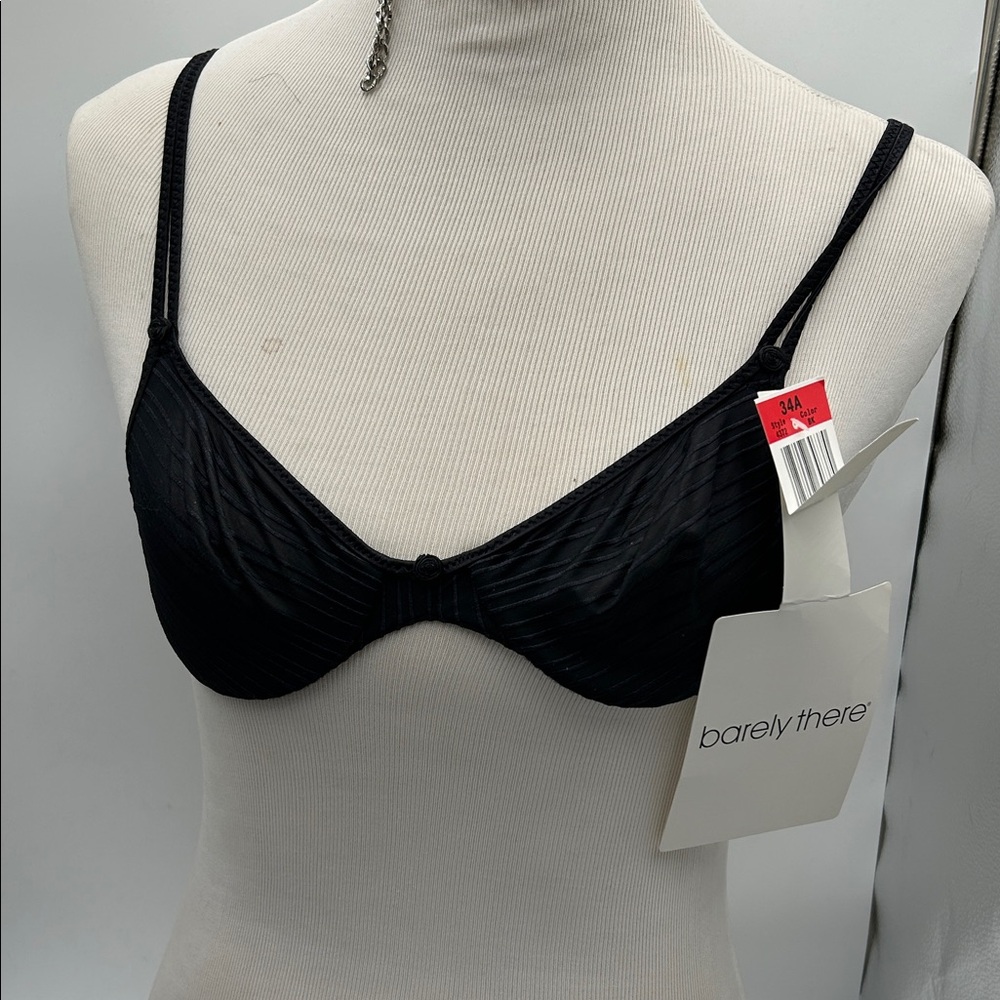 barely there Black Underwire Seam-Texture Bra